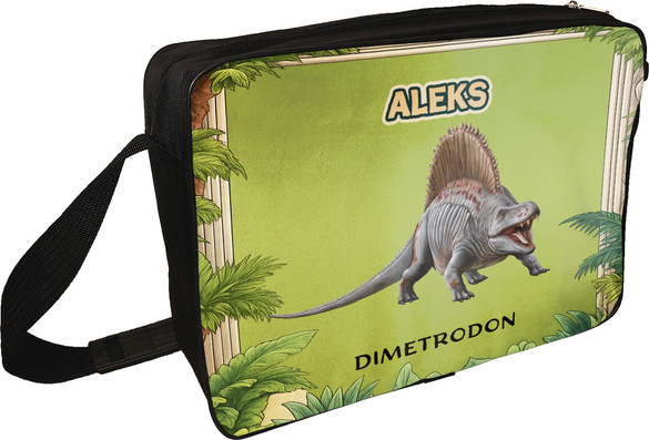 Torba na ramię Dinozaury Dimetrodon personalizowane imieniem