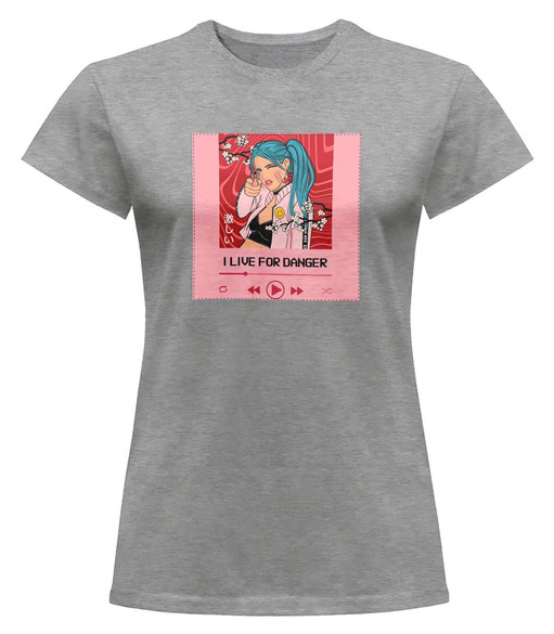 Bluzka damska z naszywką I live for danger