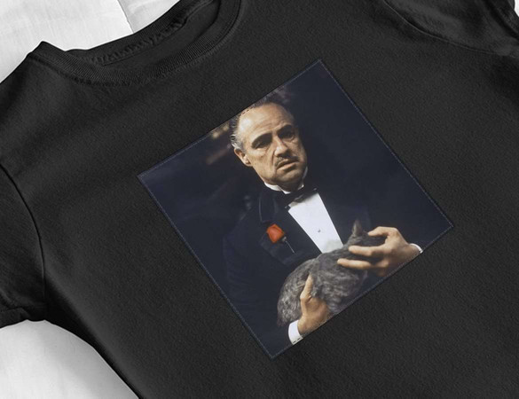 Bluzka damska z naszywką The Godfather with cat