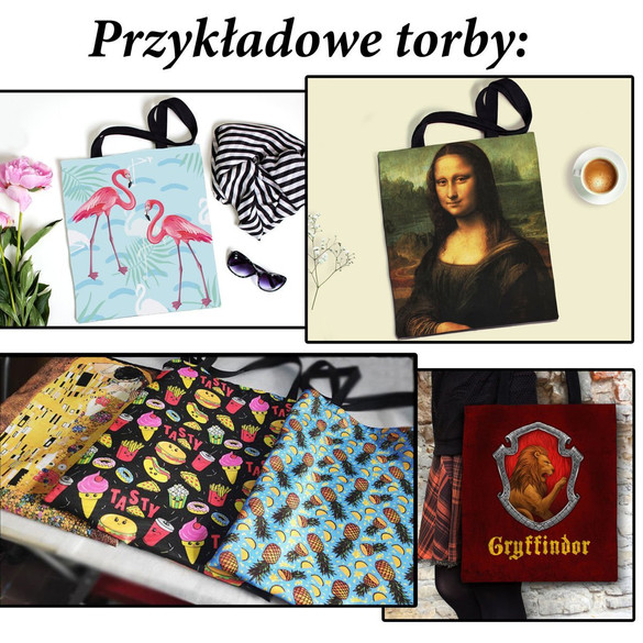Torba z własnym nadrukiem shopperka Fullprint 40 × 34 cm – kreator nadruku