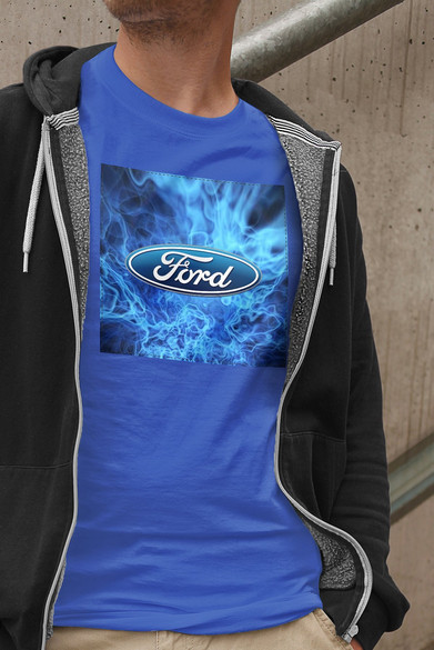Koszulka z naszywką Ford logo blue