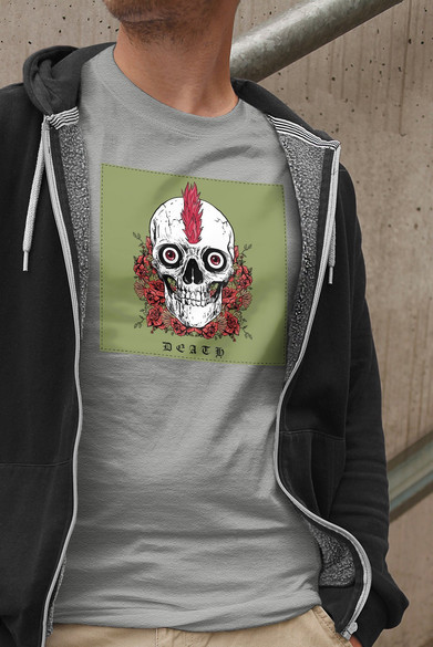 Koszulka z naszywką Skull : Death