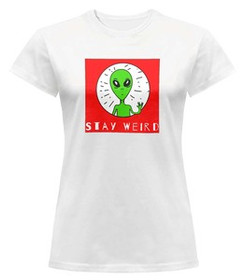 Bluzka damska z naszywką Stay weird