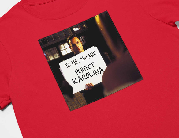 Koszulka z naszywką na Walentynki TWÓJ NAPIS