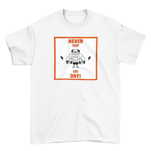 Koszulka z naszywką Never skip leg day