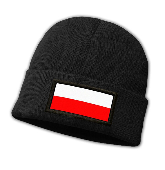 Czapka zimowa z naszywką FLAGA POLSKA