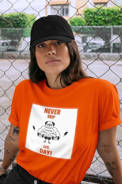Koszulka z naszywką Never skip leg day