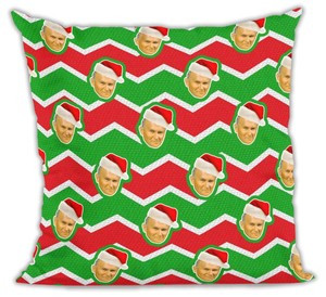 Poduszka w świąteczny wzorek Jan Paweł 2 JP2