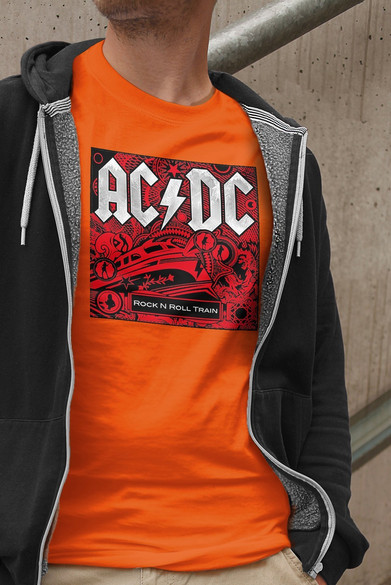 Koszulka z naszywką AC/DC...Train...