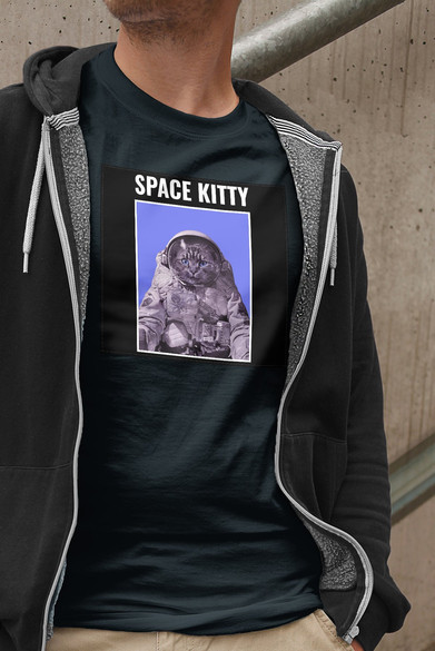 Koszulka z naszywką Space kitty