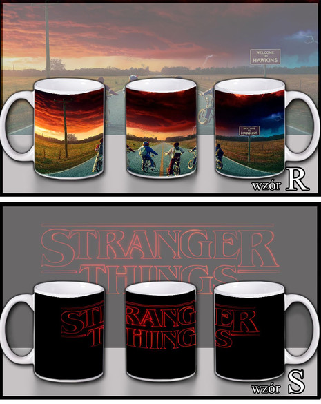 STRANGER THINGS Zestaw poduszka kubek WZORY+GRATIS