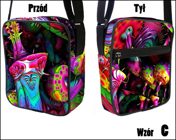 Torba Listonoszka WZORY PSYCHEDELIC- OUTLET