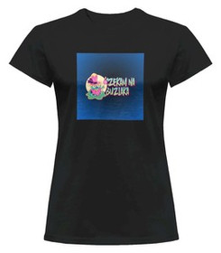 Bluzka damska z naszywką Czekam na buziaka