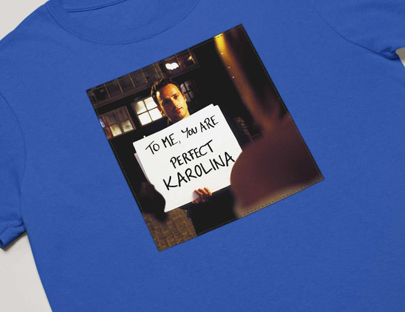 Koszulka z naszywką na Walentynki TWÓJ NAPIS