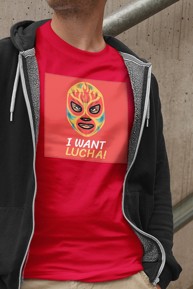 Koszulka z naszywką I want Lucha