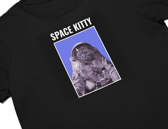 Koszulka z naszywką Space kitty