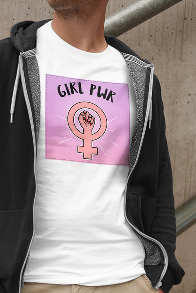 Koszulka z naszywką Girl PWR