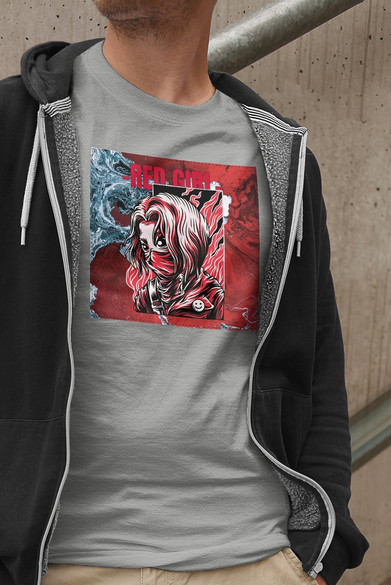 Koszulka z naszywką  RED GIRL