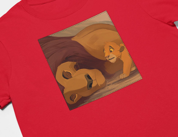 Koszulka z naszywką Mufasa dies