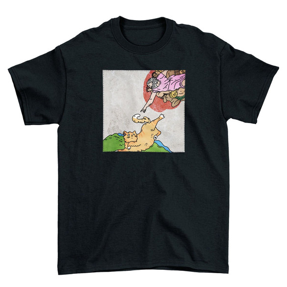 Koszulka z naszywką CAT PARODY: Stworzenie Adama