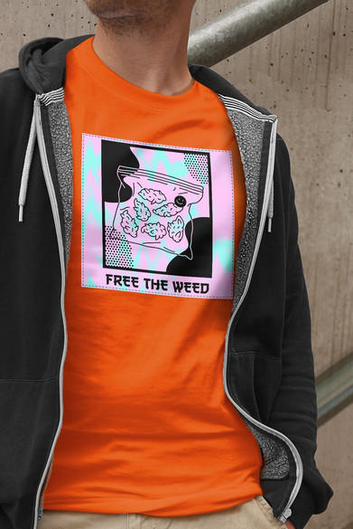 Koszulka z naszywką  Free the weed