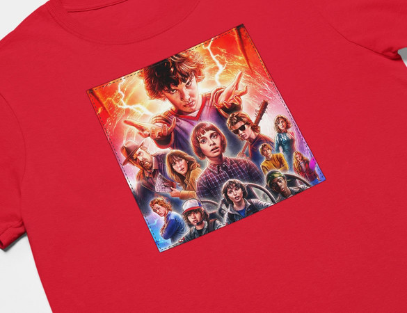 Koszulka z naszywką Stranger Things squad 2