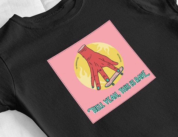 Bluzka damska z naszywką Hell yeah,this is rave