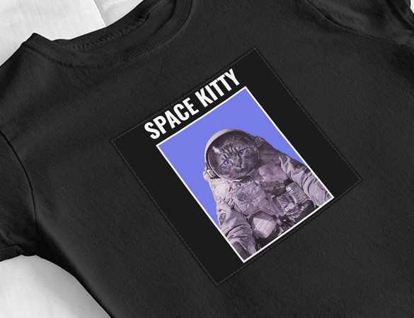 Bluzka damska z naszywką Space kitty