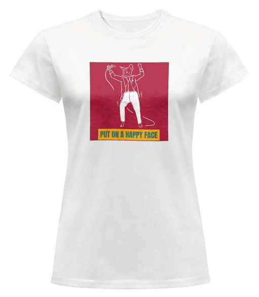 Bluzka damska z naszywką Put on a happy face
