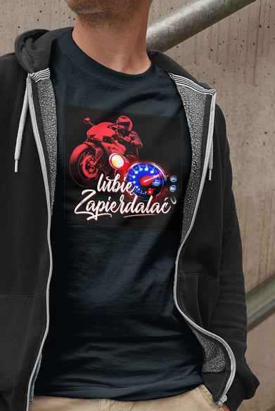 Koszulka z naszywką Lubię zapierd..lać 01