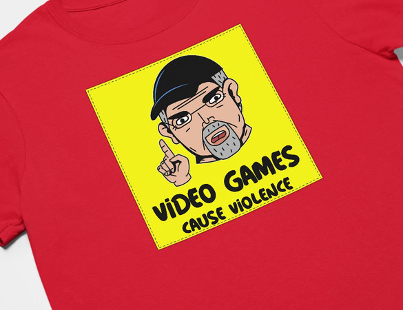 Koszulka z naszywką Video games...