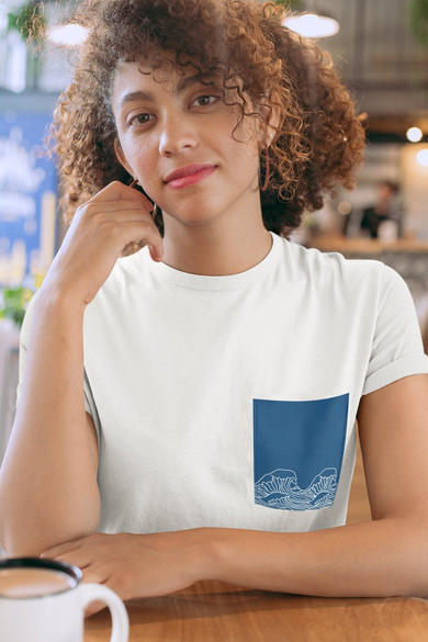 Koszulka z kieszonką FALE BLUE WAVES