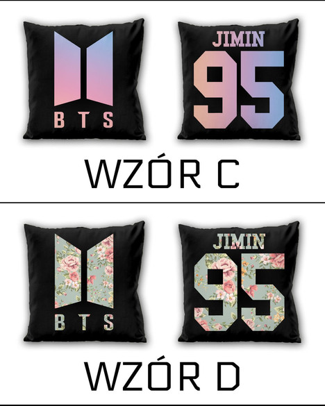 Poduszka BTS DUŻO WZORÓW 40x40 DWUSTRONNA