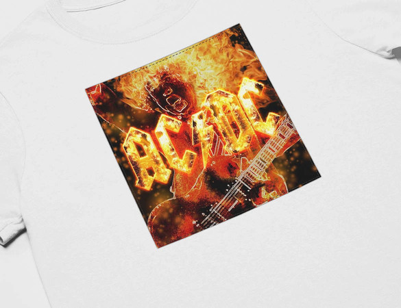 Koszulka z naszywką AC/DC On Fire