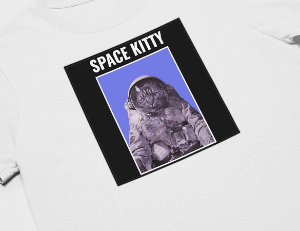 Koszulka z naszywką Space kitty