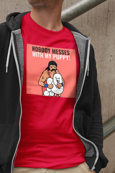 Koszulka z naszywką Nobody messes …