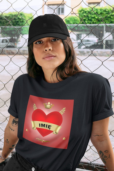 Koszulka z naszywką na Walentynki TWÓJ NAPIS