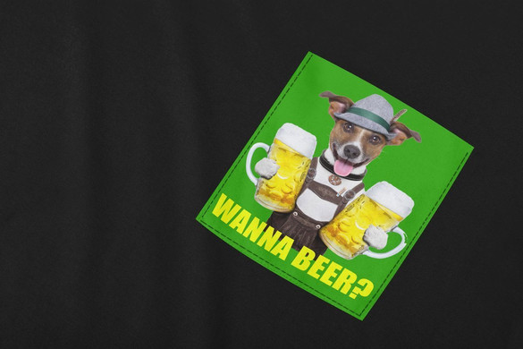 Koszulka z kieszonką WANNA BEER?