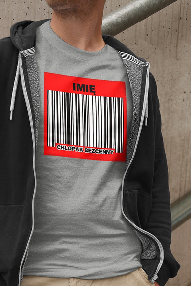 Koszulka z naszywką na Walentynki TWÓJ NAPIS