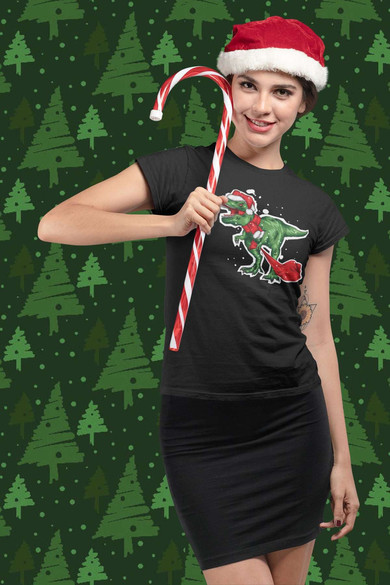 Koszulka świąteczny T REX Mikołaj
