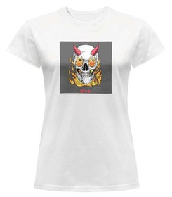 Bluzka damska z naszywką Skull : Burn it all