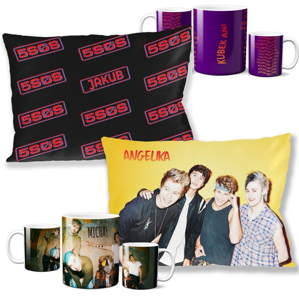 Zestaw 5 SECONDS OF SUMMER poduszka+kubek +GRATIS!