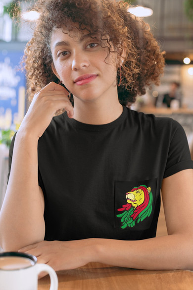 Koszulka z kieszonką RASTA LION