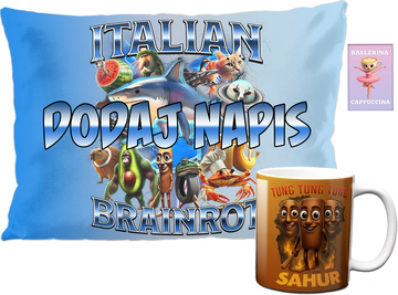 Zestaw Italian Brainrot Poduszka & Kubek & Magnes
