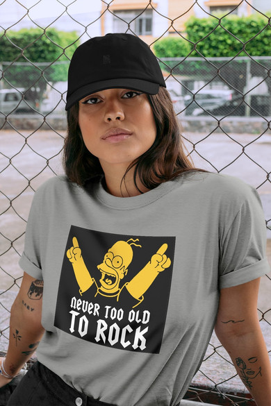Koszulka z naszywką Never too old to rock