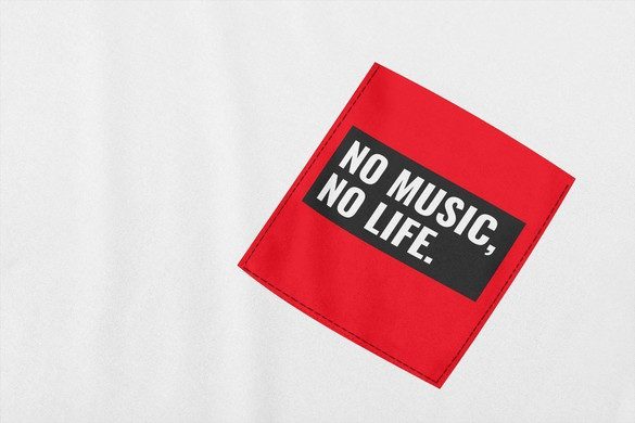Koszulka z kieszonką NO MUSIC
