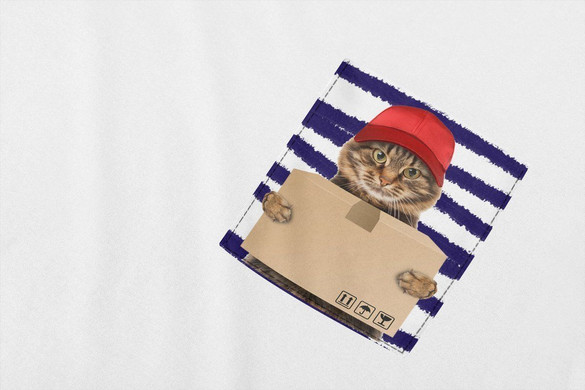 Koszulka z kieszonką KOT KURIER