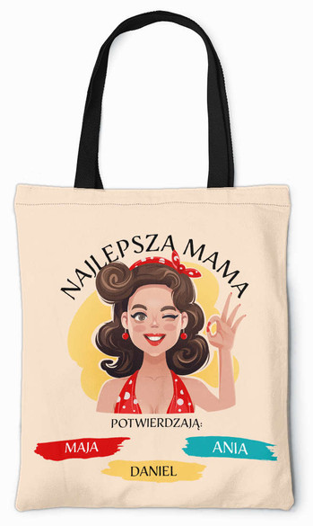 Torba na ramię NAJLEPSZA MAMA + IMIĘ 4