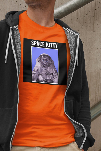 Koszulka z naszywką Space kitty