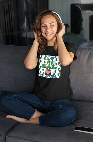 Bluzka damska z naszywką Leaf me alone